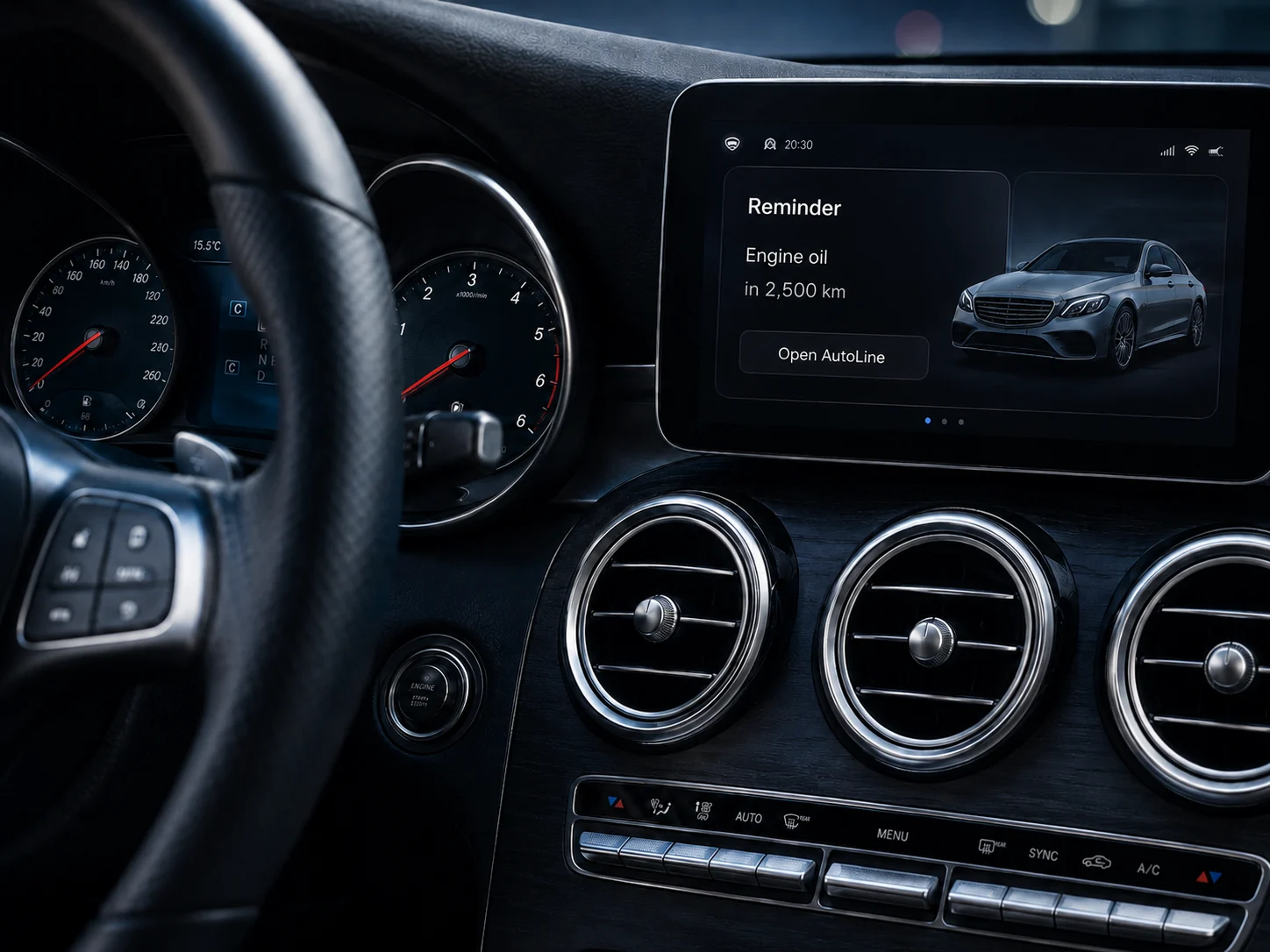 AutoLine Erinnerung in der Fahrzeugansicht